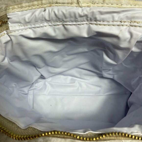 Kate Spade out to Lunch oil cloth beige & black polka dots insulated lunchbox. - Picture 7 of 9